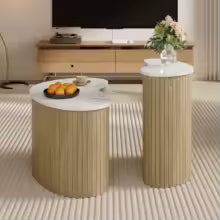 Table basse Moderne et Minimaliste, style scandinave, table d'appoint, grain de marbre, grain de bois, table multifonctionnelle pour salon